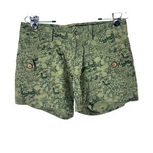 Marmot womens shorts size 8 green nature print Hiking forest butterfly floral